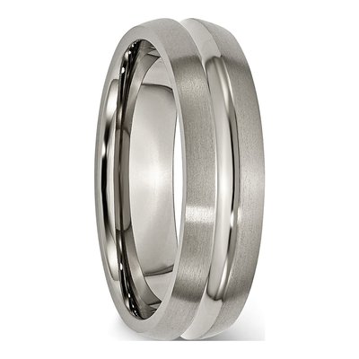 Titanium 8mm Grooved Wedding Band – view 5