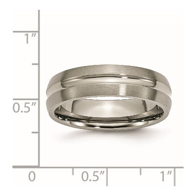 Titanium 8mm Grooved Wedding Band – view 7