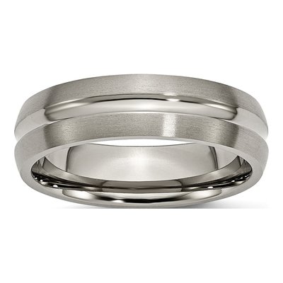 Titanium 8mm Grooved Wedding Band