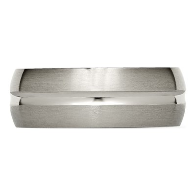 Titanium 8mm Grooved Wedding Band – view 4