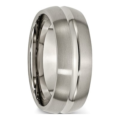 Titanium 8mm Grooved Wedding Band – view 5