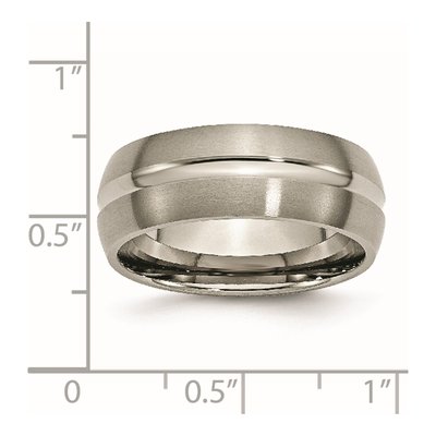 Titanium 8mm Grooved Wedding Band – view 7