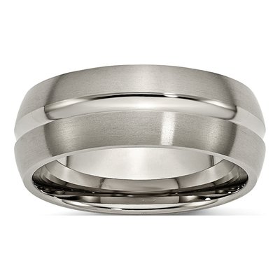 Titanium 8mm Grooved Wedding Band