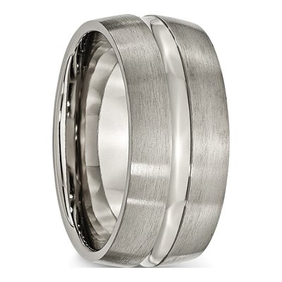 Titanium 10mm Grooved Wedding Band – view 4