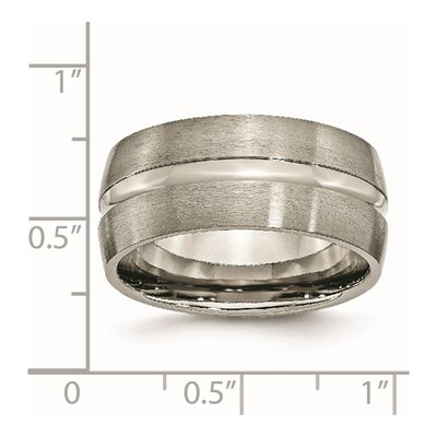 Titanium 10mm Grooved Wedding Band – view 6