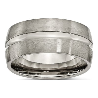 Titanium 10mm Grooved Wedding Band