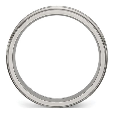Titanium 6mm Ridged Wedding Band – view 2