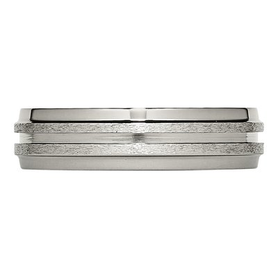 Titanium 6mm Ridged Wedding Band – view 3