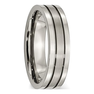 Titanium 6mm Grooved Wedding Band – view 5