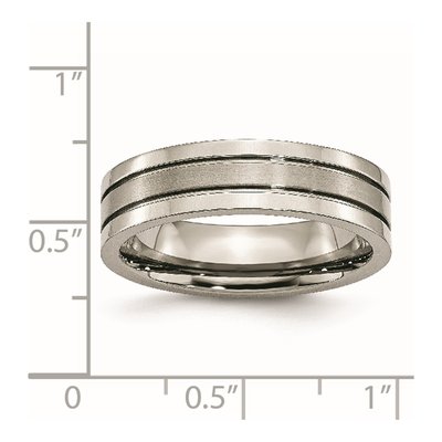 Titanium 6mm Grooved Wedding Band – view 7