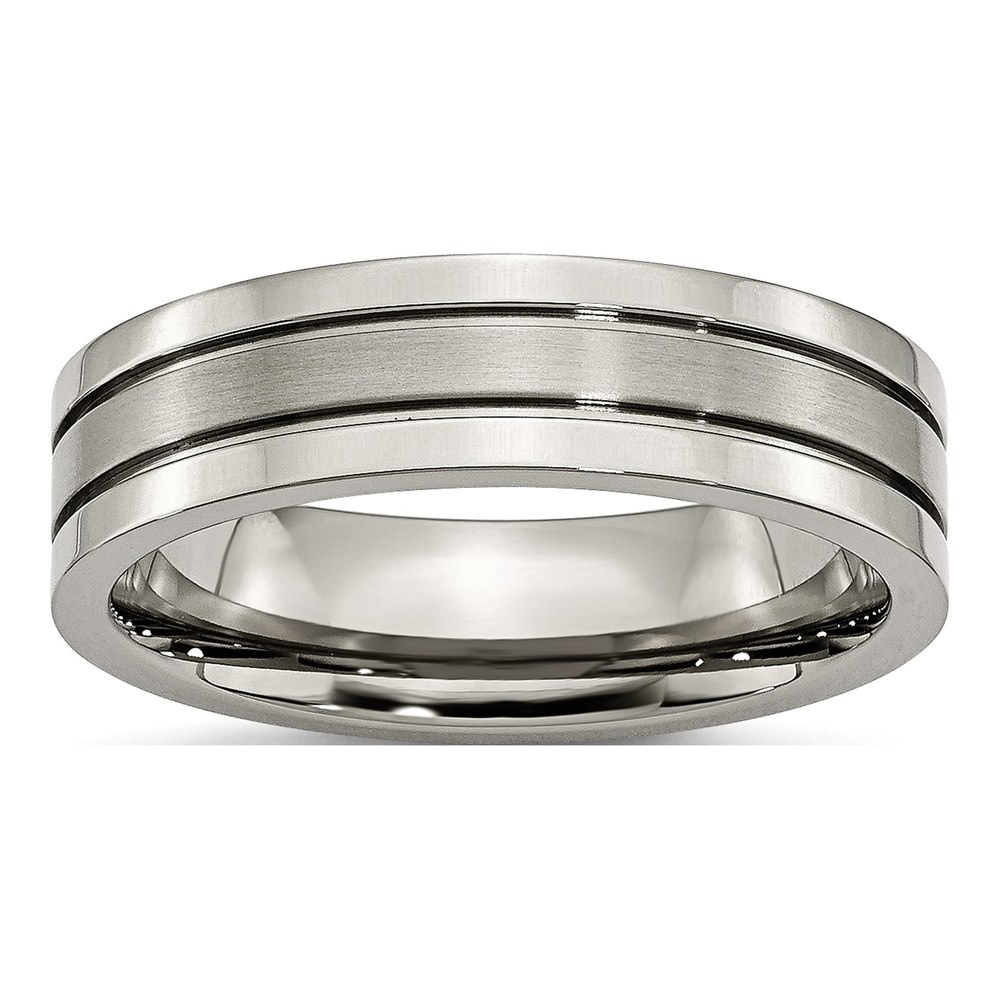 Titanium 6mm Grooved Wedding Band