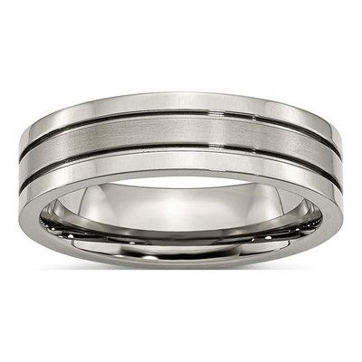 Titanium 6mm Grooved Wedding Band