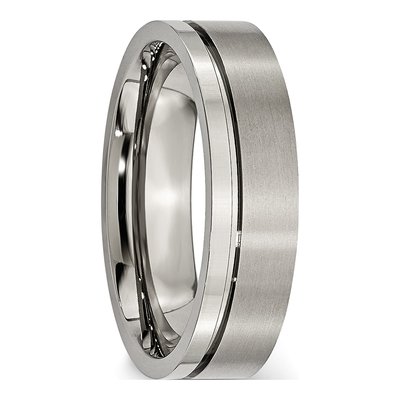 Titanium 6mm Grooved Wedding Band – view 4