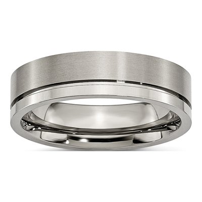 Titanium 6mm Grooved Wedding Band