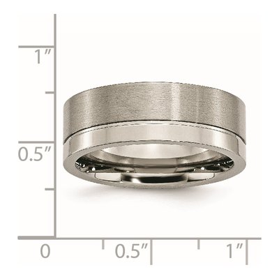 Titanium 8mm Grooved Wedding Band – view 6