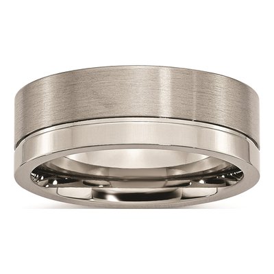 Titanium 8mm Grooved Wedding Band