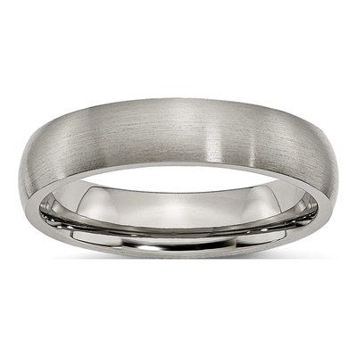 Titanium 5mm Half Round Comfort-Fit Wedding Band