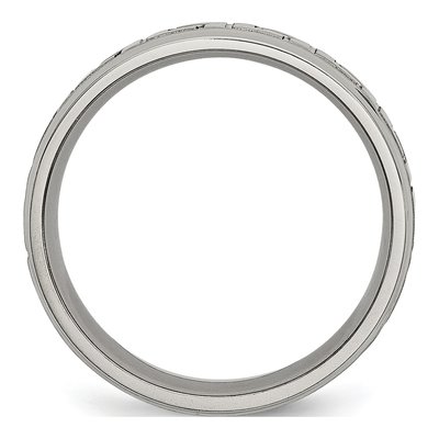Titanium 6mm Greek Key Wedding Band – view 2