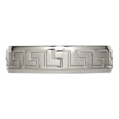 Titanium 6mm Greek Key Wedding Band – view 3