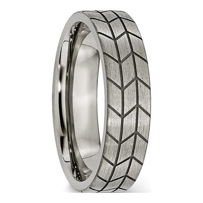 Titanium 6mm Tread Wedding Band – view 4