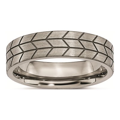 Titanium 6mm Tread Wedding Band