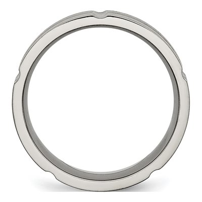 Titanium 8mm Grooved Wedding Band – view 2