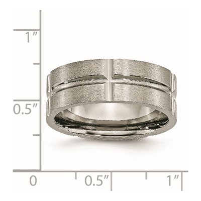 Titanium 8mm Grooved Wedding Band – view 6