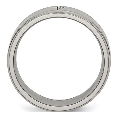 Titanium 8mm Cross Comfort-Fit Wedding Band – view 3