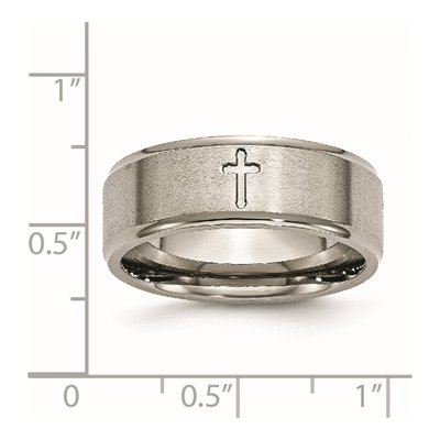 Titanium 8mm Cross Comfort-Fit Wedding Band – view 8