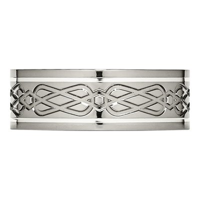 Titanium & Sterling Silver 8mm Celtic Knot Wedding Band – view 4