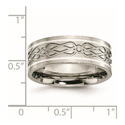 Titanium & Sterling Silver 8mm Celtic Knot Wedding Band – view 7