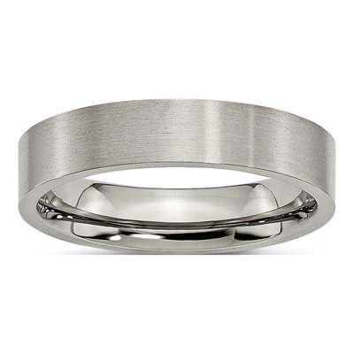 Titanium 5mm Flat Comfort-Fit Wedding Band