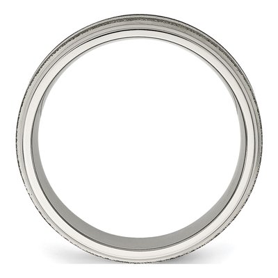 Titanium & Sterling Silver 8mm Grooved Wedding Band – view 3