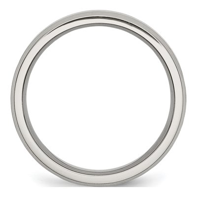 Titanium 6mm Beveled Edge Comfort-Fit Wedding Band – view 4
