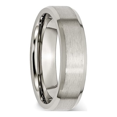 Titanium 6mm Beveled Edge Comfort-Fit Wedding Band – view 7