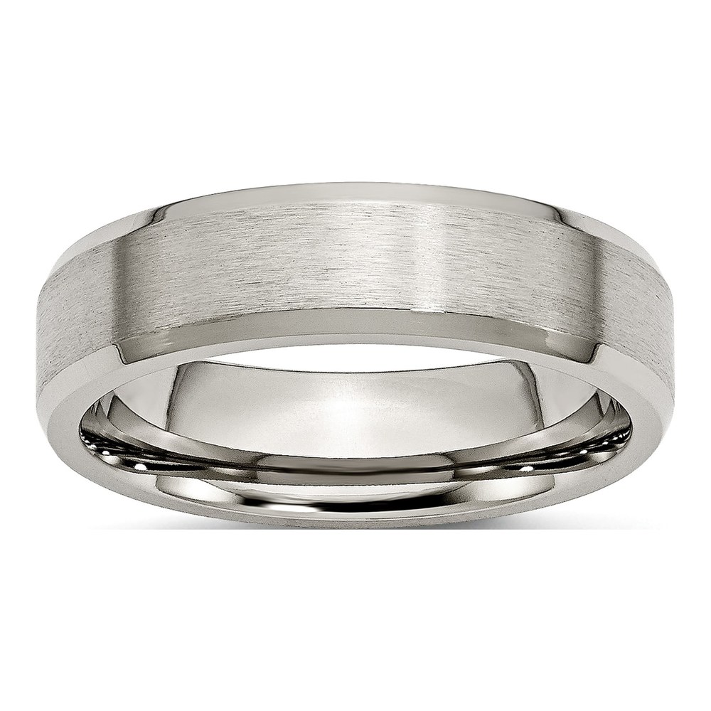 Titanium 6mm Beveled Edge Comfort-Fit Wedding Band