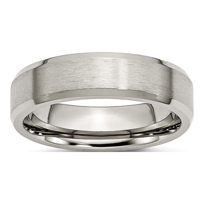 Titanium 6mm Beveled Edge Comfort-Fit Wedding Band