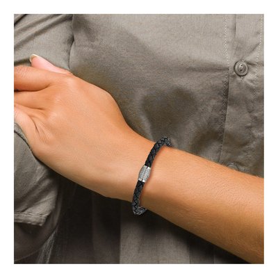Titanium CZ Leather Bracelet – view 6