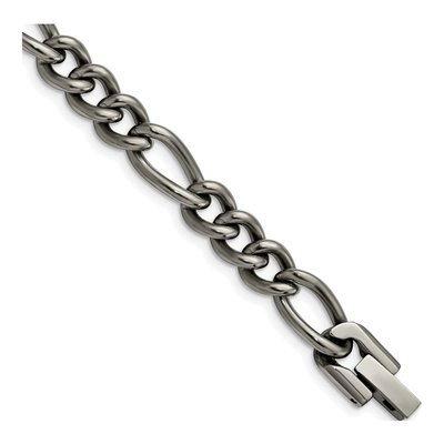Men's Titanium 7mm Figaro Curb Chain Bracelet