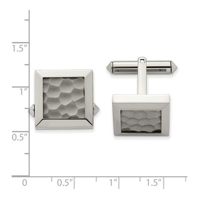 Men's Titanium Hammered Cuff Links – view 5