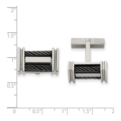 Men's Titanium Black IP Wire Cuff Links – view 5