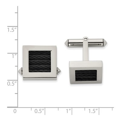 Men's Chisel Titanium Black IP Cufflinks – view 4