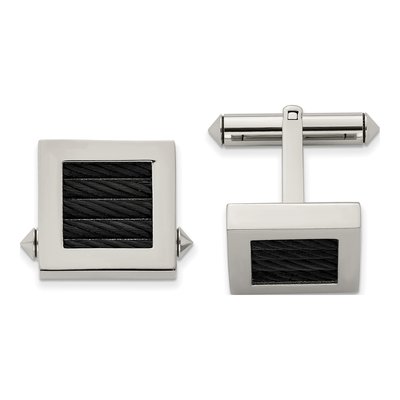 Men's Chisel Titanium Black IP Cufflinks
