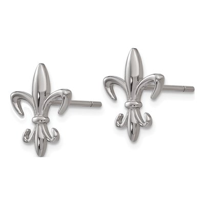 Titanium Fleur de Lis Stud Earrings – view 5