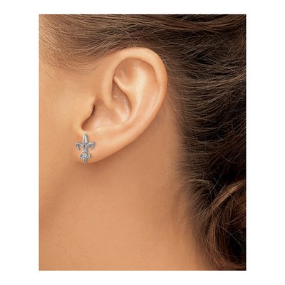 Titanium Fleur de Lis Stud Earrings – view 6
