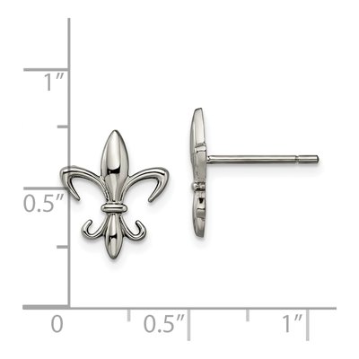 Titanium Fleur de Lis Stud Earrings – view 7
