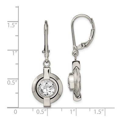 Titanium CZ Leverback Earrings – view 6