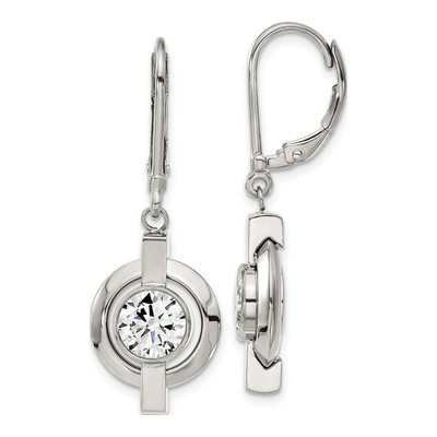 Titanium CZ Leverback Earrings