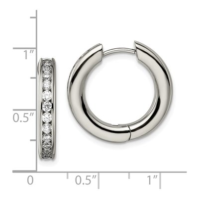 Titanium 20mm CZ Huggie Hoop Earrings – view 7