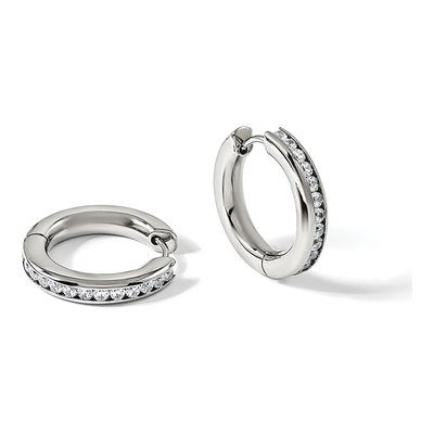 Titanium 20mm CZ Huggie Hoop Earrings – view 8